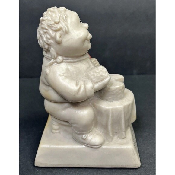 Wallace Russ Berrie Figurine “I'm A Weight Watcher Please Don't Feed Me" w/ Fork - Picture 3 of 7